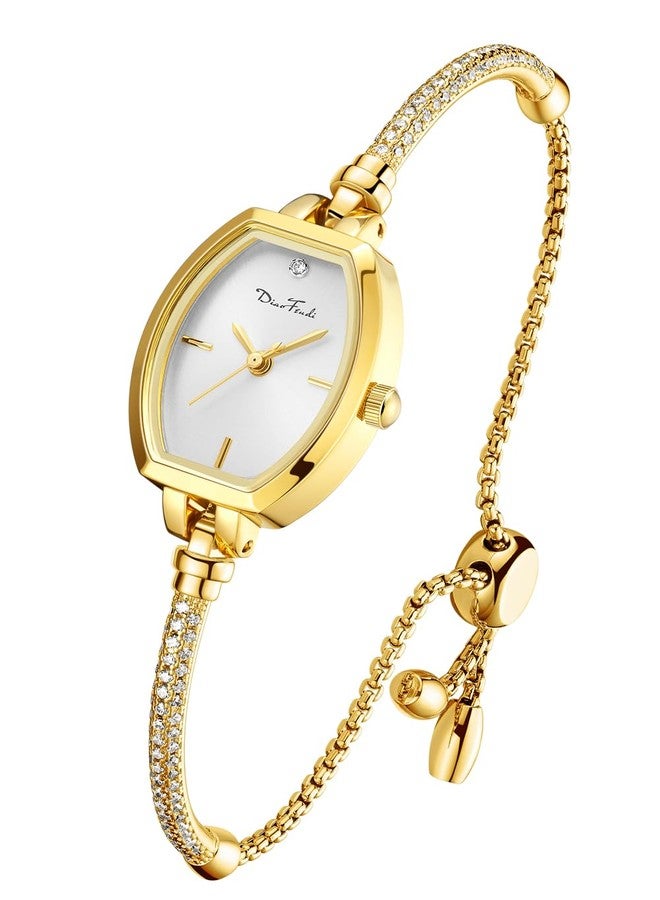 Diaofendi Petite Bracelet Watch for Women, Diamond Dress Analog Watch Waterproof, J-W - Image 1
