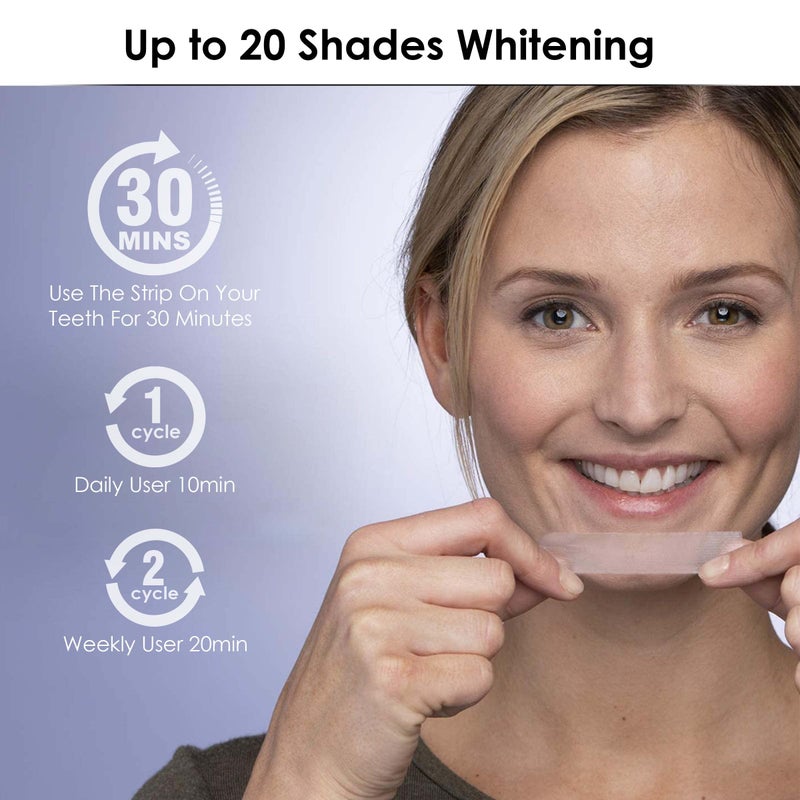 AGARO Dazzle Instant Teeth Whitening Strips, 28 Non-Sensitive White Strips Teeth Whitener, Helps Remove Smoking, Pan Masala, Chewing Tobacco, 28 Strips (14 Stain Removal Treatments) (Mint, 1 Pack) - Image 2