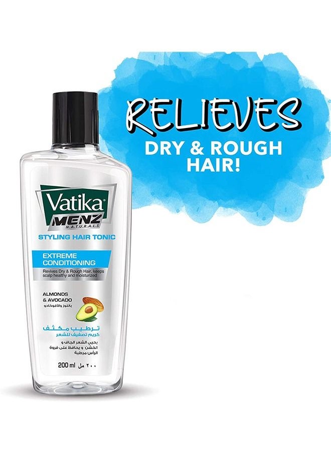 Vatika Naturals - Vatika Naturals Menz Extreme Conditioning Styling Hair Tonic | Almond & Avocado | Healthy & Moisturized Scalp | Revives Dry & Rough - 200ml - Image 1