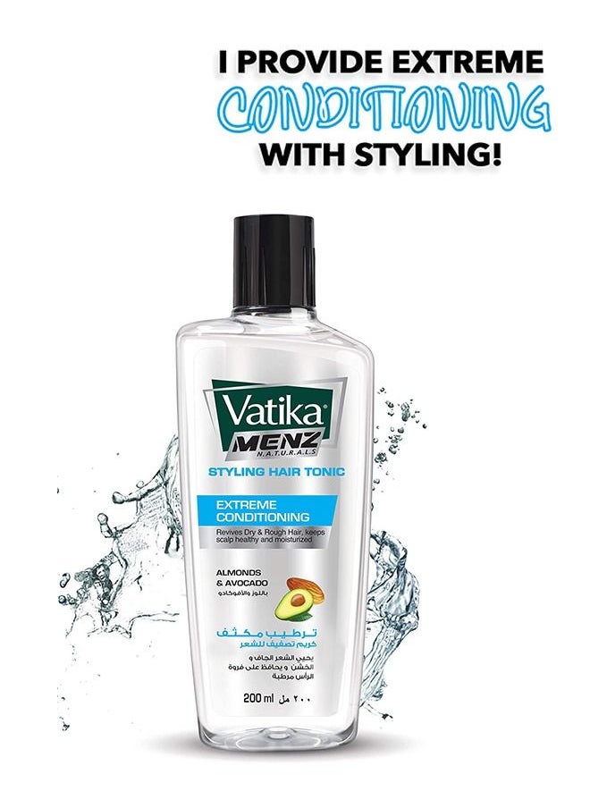 Vatika Naturals - Vatika Naturals Menz Extreme Conditioning Styling Hair Tonic | Almond & Avocado | Healthy & Moisturized Scalp | Revives Dry & Rough - 200ml - Image 1