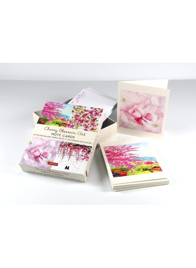 فن زهر الكرز، 16 بطاقة ملاحظة: 16 بطاقة فارغة مختلفة مع أظرف في صندوق تذكاري! - Image 2