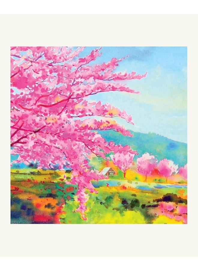 فن زهر الكرز، 16 بطاقة ملاحظة: 16 بطاقة فارغة مختلفة مع أظرف في صندوق تذكاري! - Image 3