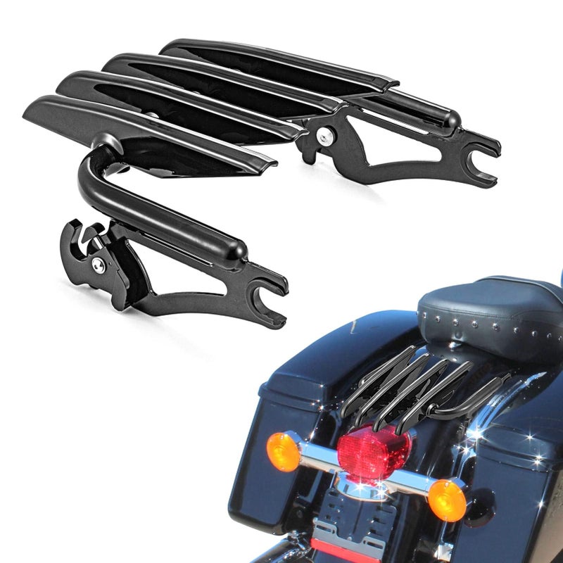 Dasen Stealth Luggage Rack Detachable Compatible with Harley Touring Road King Electra Glide Road Glide Street Glide 20092025 Gloss Black