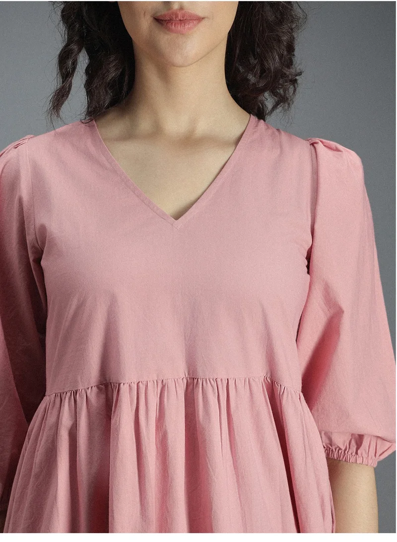 HIGH STAR Tiered Cotton Dress