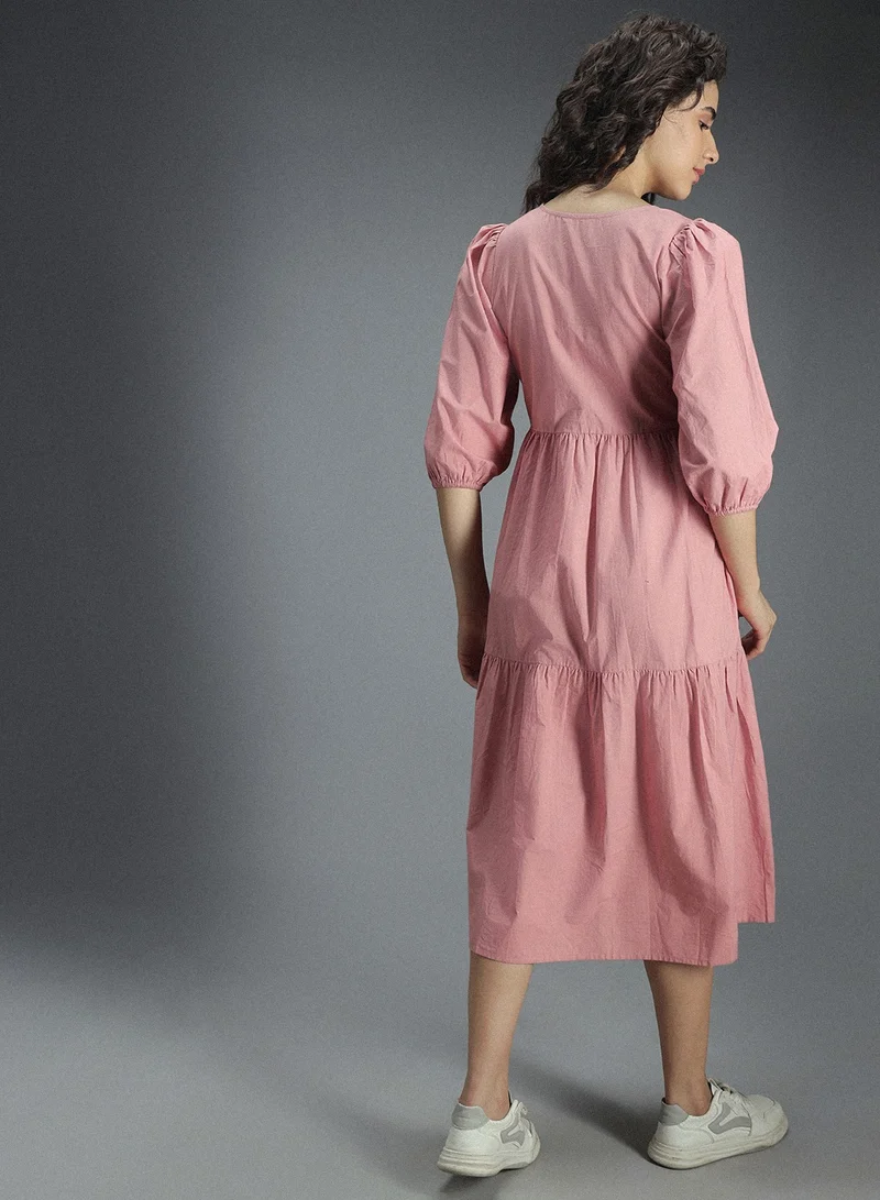 HIGH STAR Tiered Cotton Dress