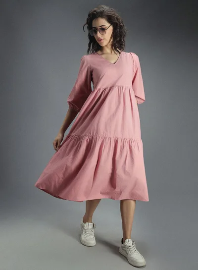 هاي ستار Tiered Cotton Dress