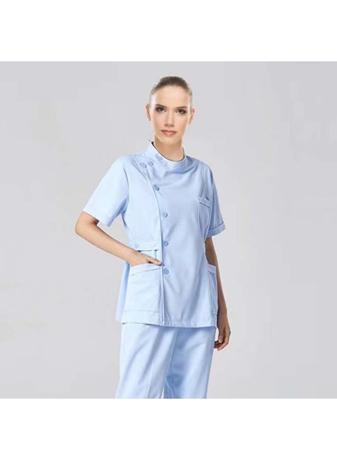 NIBEMINENT Short Sleeve Scrubs Uniforms Women Pet Grooming Clinic Nursing Clothes Workwear Nurse Scrub Work Medical Uniform - Image 1