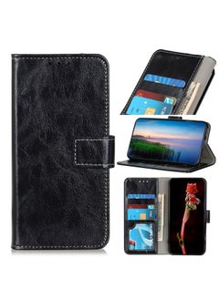 HuHa Case Cover For Xiaomi Poco M3 Pro 4G / Poco M3 Pro 5G / Redmi Note 10 5G Retro Crazy Horse Texture Horizontal Flip Leather Case with Holder & Card Slots & Photo Frame & Wallet Black 