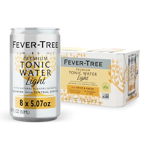FEVER TREE Fever-Tree Light Tonic Water - Premium Mixer - Refreshing Beverage for Cocktails & Mocktails. Naturally Sourced Ingredients, No Artificial Sweeteners or Colors - 5.1 Fl Oz Cans -Pack of 8 - Image 1