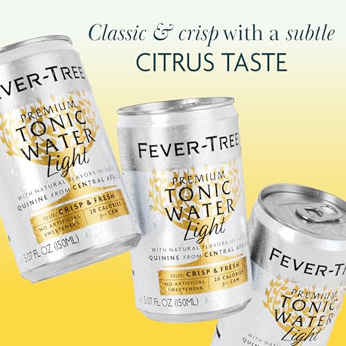 FEVER TREE Fever-Tree Light Tonic Water - Premium Mixer - Refreshing Beverage for Cocktails & Mocktails. Naturally Sourced Ingredients, No Artificial Sweeteners or Colors - 5.1 Fl Oz Cans -Pack of 8 - Image 4