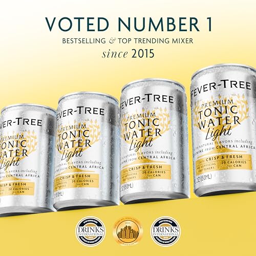 FEVER TREE Fever-Tree Light Tonic Water - Premium Mixer - Refreshing Beverage for Cocktails & Mocktails. Naturally Sourced Ingredients, No Artificial Sweeteners or Colors - 5.1 Fl Oz Cans -Pack of 8 - Image 3