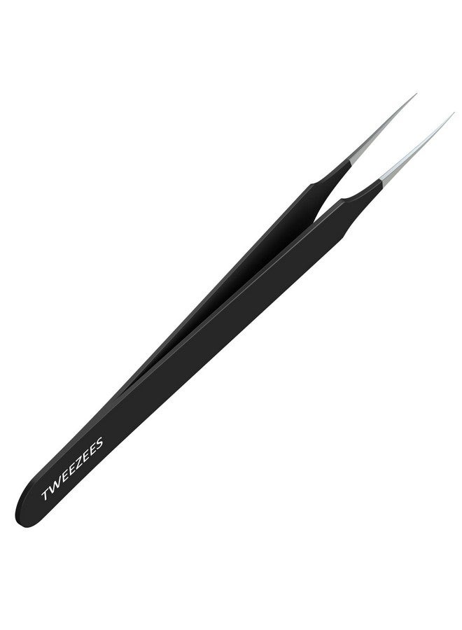 Tweezees Ingrown Hair Tweezers Pointed Tip Blackprecision Stainless Steel Extra Sharp And Perfectly Aligned For Ingrown Hair Treatment & Splinter Removal For Men And Women By Tweezees - Image 1