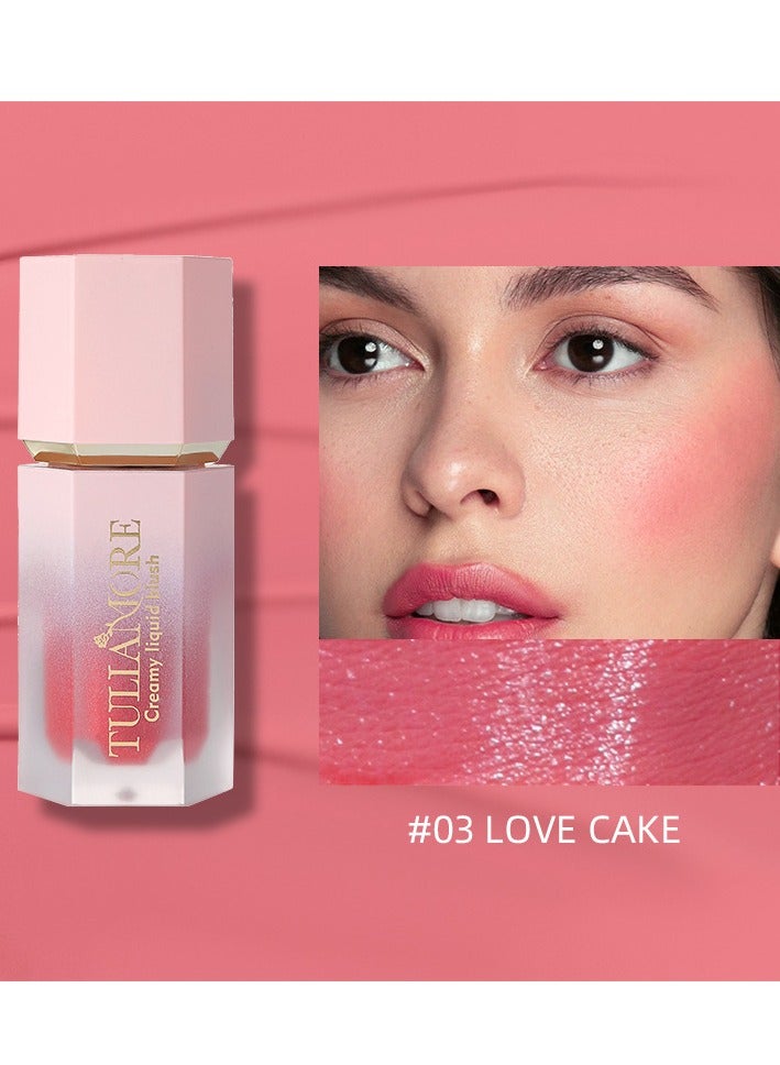 DIMSHOW Makeup - Color Bloom Liquid Blush Matte Finish - Long-wearing Waterproof Gel-Cream Blush with Sponge Tip Applicator (Love Cake), 7 grams, - Image 1