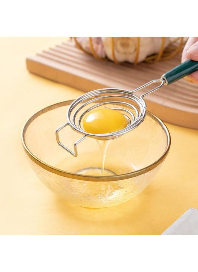 Generic - 蛋清蛋黄分离器不锈钢漏蛋白蛋液烘培分蛋鸡蛋过滤器陶瓷把手-颜色:绿色陶瓷把手分离器 - Image 1