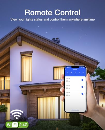 GHome Smart Switch, 3 Way Light Wi-Fi Switch Compatible with Alexa and Google Home, 2.4GHz Schedule Timer, Neutral Wire Required, 3-Way Installation and No Hub Required, FCC Listed (2-Pack), White - Image 5