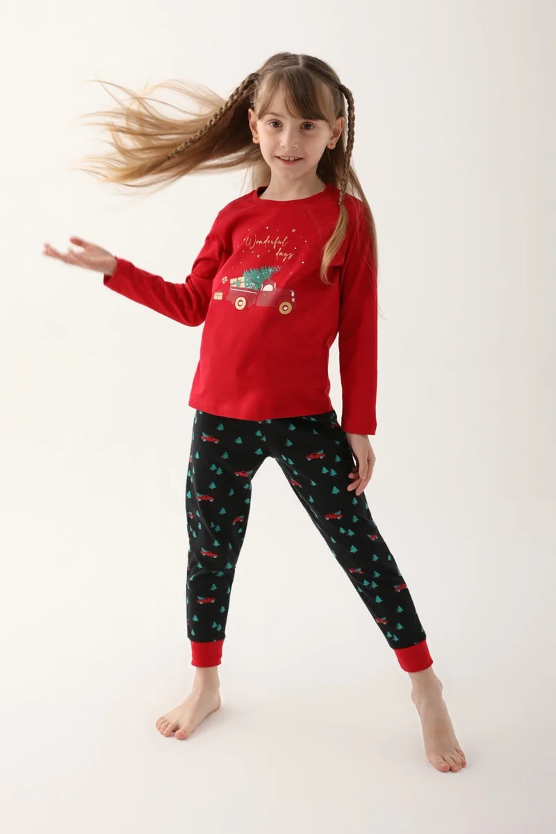 Arnetta Wonderful Days Red Girl Long Sleeve Pajama Set