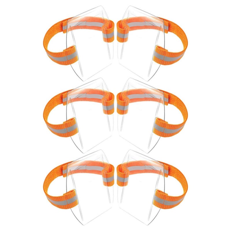 6Pcs Adjustable Elastic Armband ID Holder With Waterproof PVC Sleeve Orange Strap - Image 2
