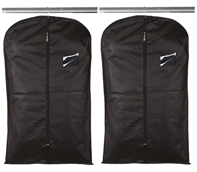 Kuber Industries Non-Woven 2 Pieces Hanging Garment Cloth Cover for Kids (Black) -CTKTC5821 - Image 1