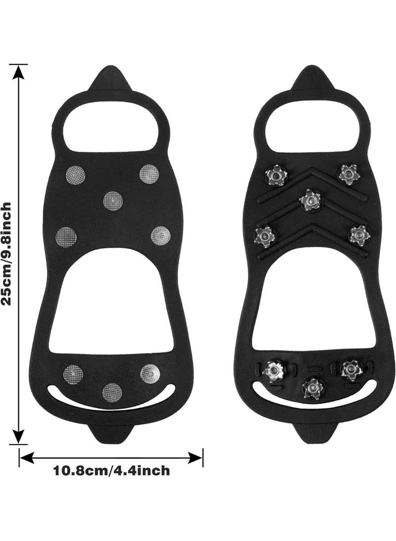 أس تس إل زوجان من مسامير تثبيت الجليد غير القابلة للانزلاق، مسامير تثبيت الجليد للمشي، قبضة الجليد والثلج للأحذية، الحذاء الطويل مع 8 مسامير فولاذية - Image 3