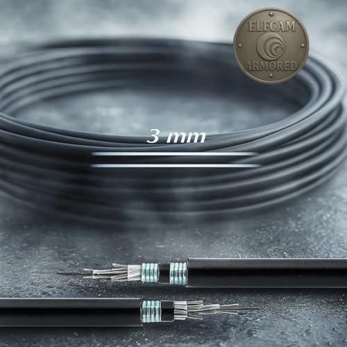 Elfcam® - 25m/82ft Armored Fiber Optic Cable for Outdoor and Indoor SCA to SCA Simplex Singlemode, Compatible with FTTH Cables, 25 Meters - Image 4