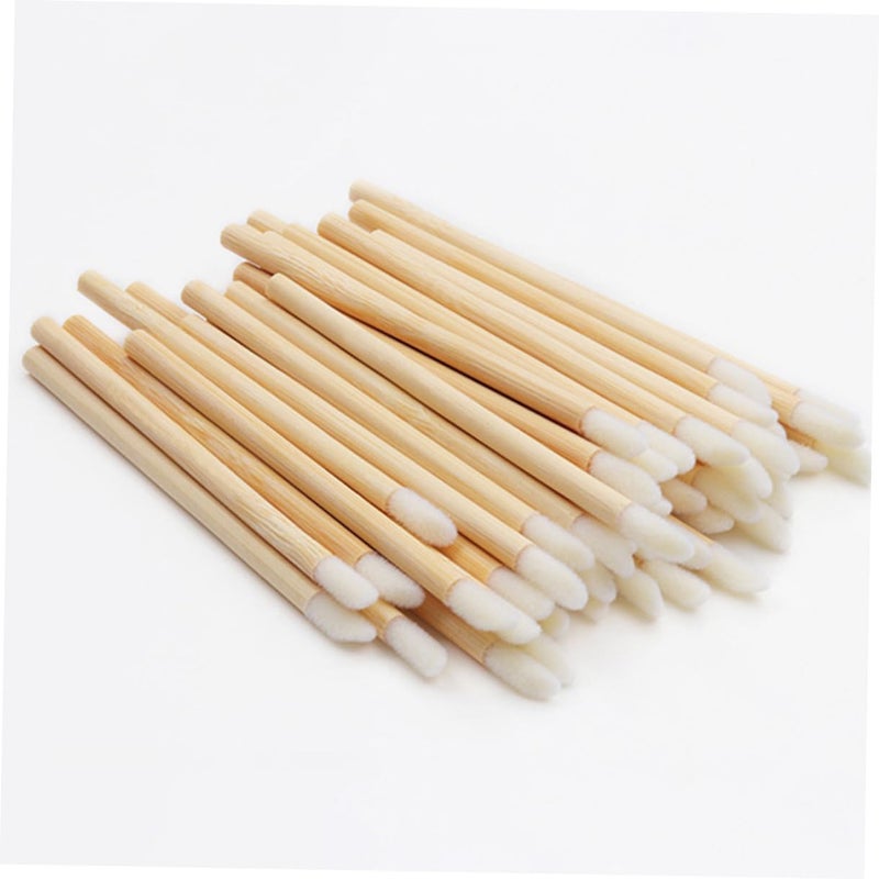 ABOOFAN 50pcs Disposable Wooden Lip Brush Applicators Lip Balm Brush with Handle Portable Makeup Tool for Women’s Lipstick and Application - Image 4