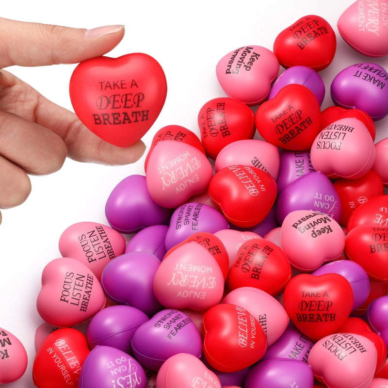 Arrowbash 150 Pieces Valentines Day Heart Stress Balls 15 Inch Stress Relief Balls Valentine Small Heart Shape Stress Ball Party Favors Valentines Day Gifts for Little Teens - Image 3
