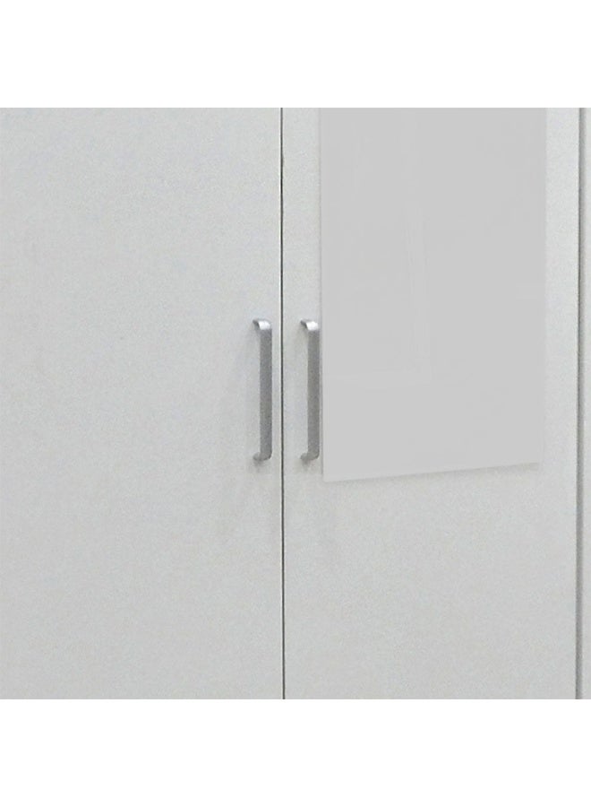 DANUBE HOME Supreme 4-Door Wardrobe With Mirror For Hanging Clothes Extra Sturdy Rack Storage Organiser Modern Design Space Saving Cabinets For Bedroom - White - Image 5