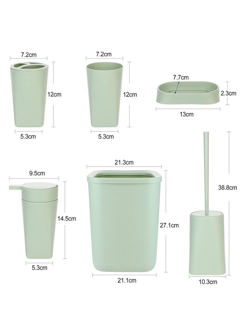 طقم إكسسوارات حمام 6 قطع أخضر  - Image 4