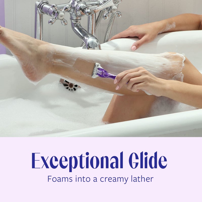 Skintimate Exotic Violet Blooms 4-Blade Disposable Razors - 4 ct - Image 3