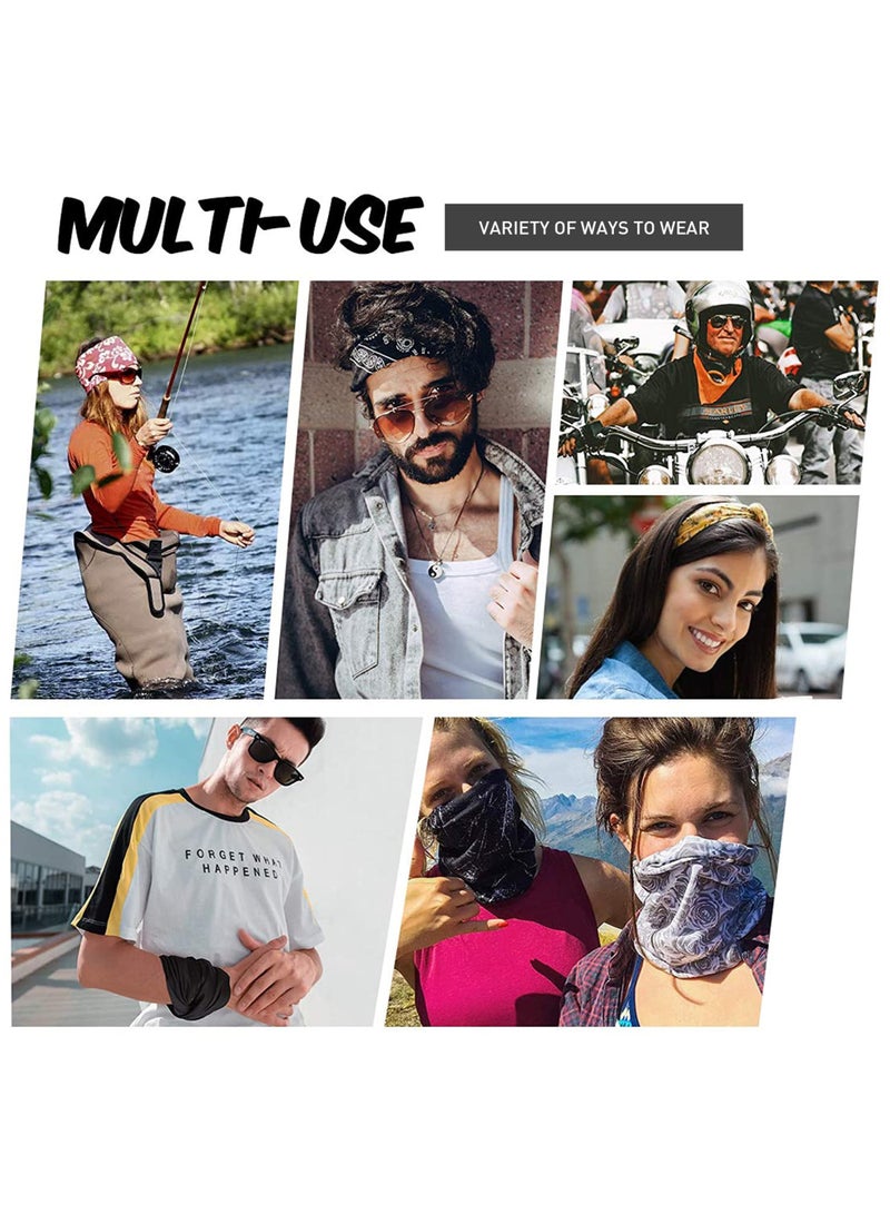 Unisex Multifunctional Multi-use Balaclava Bandana Scarf Neck Gaiter Tube Cover Face Mask Head Arm Wear Band Breathable Washable Free Size Stretch Fabric for Dust Sun Wind Protection, Sports and Outdoor Activities, Multi Color 035 - Image 5