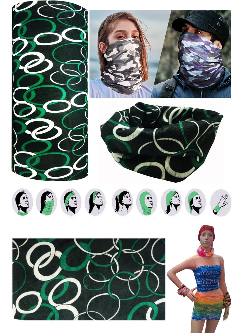 Unisex Multifunctional Multi-use Balaclava Bandana Scarf Neck Gaiter Tube Cover Face Mask Head Arm Wear Band Breathable Washable Free Size Stretch Fabric for Dust Sun Wind Protection, Sports and Outdoor Activities, Multi Color 035 - Image 1