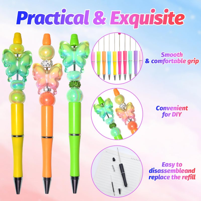 DASTTUIS 150 Pieces DIY Beadable Pen Kit â€“ 50 Plastic Ballpoint Pens with Refills & Bags â€“ School Supplies, Office Accessories & Decorative Items for Students & Teachers ï¼ˆSweetï¼‰ - Image 4