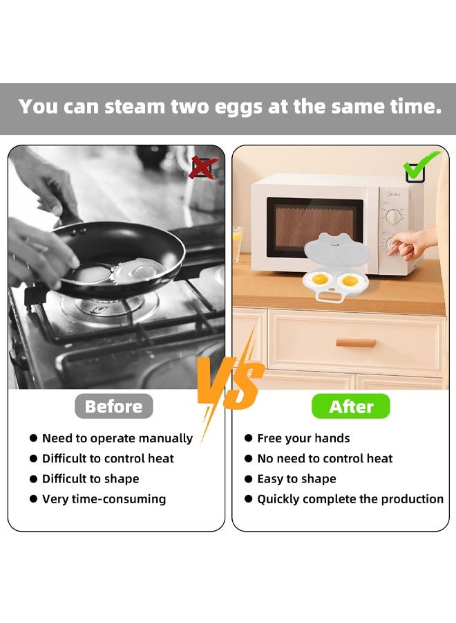 Microwave Egg Poacher, Plastic Egg Poacher Microwave White Poached Egg Maker, Microwave Eggs Capacity Poached, Egg Steamer Cups, Egg Maker and Microwave Egg Boiler Poacher for Home Breakfast - Image 3