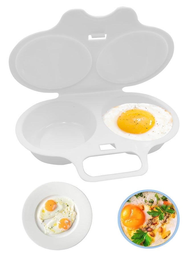 Microwave Egg Poacher, Plastic Egg Poacher Microwave White Poached Egg Maker, Microwave Eggs Capacity Poached, Egg Steamer Cups, Egg Maker and Microwave Egg Boiler Poacher for Home Breakfast - Image 1