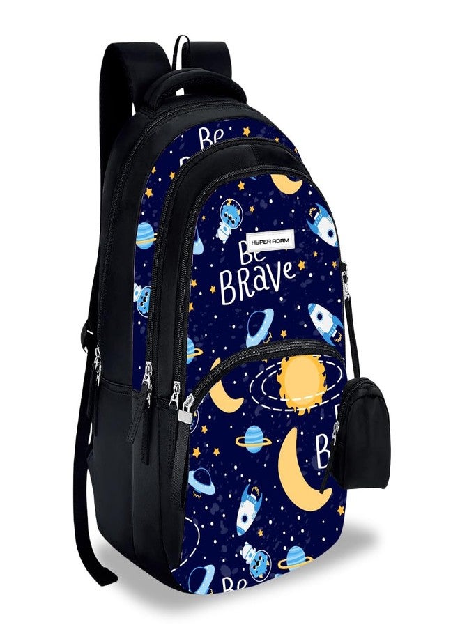 Hyper Adam 35 L School Bag For Kids | Waterproof Casual Backpack For Boys & Girls | College Bag | Tuition Bag |Traveling Back For Men and Women | With Extra Pouch & 1 Year Warranty (Yellow Moon) - Image 1