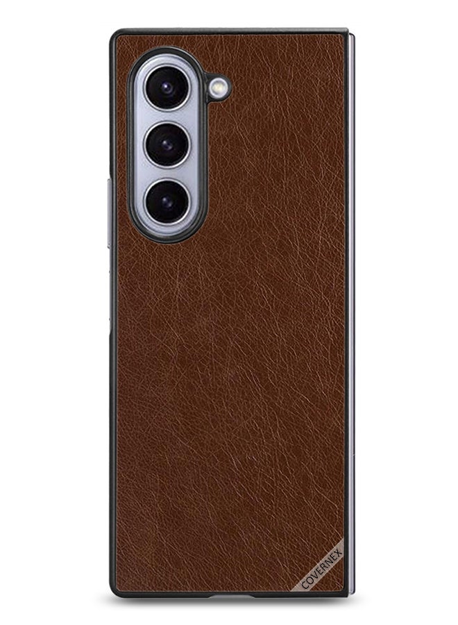 Covernex Samsung Galaxy Z Fold6 Protective Case Cover Leather Pattern - Image 1