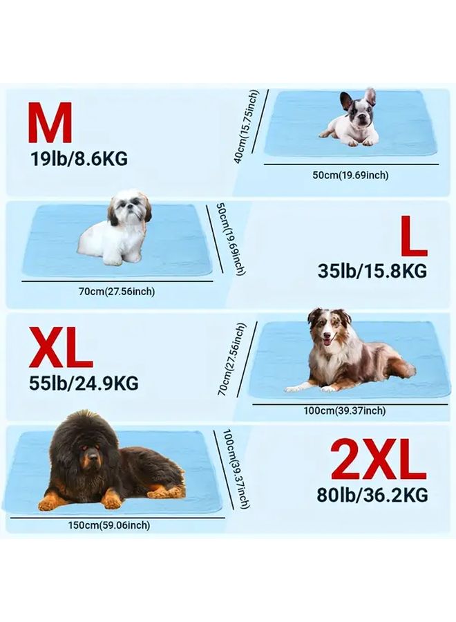 Upgraded Cooling Pet Mat And Bed With Sweat Absorbing Fabric Blue Size M For Cats And Dogs - Image 2