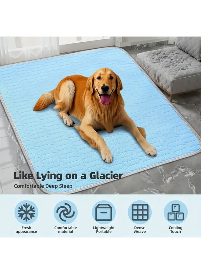 Upgraded Cooling Pet Mat And Bed With Sweat Absorbing Fabric Blue Size M For Cats And Dogs - Image 5
