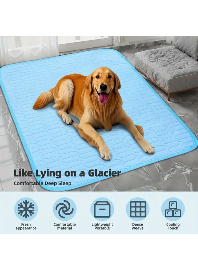 Upgraded Cooling Pet Mat And Bed With Sweat Absorbing Fabric Blue Size M For Cats And Dogs - Image 4
