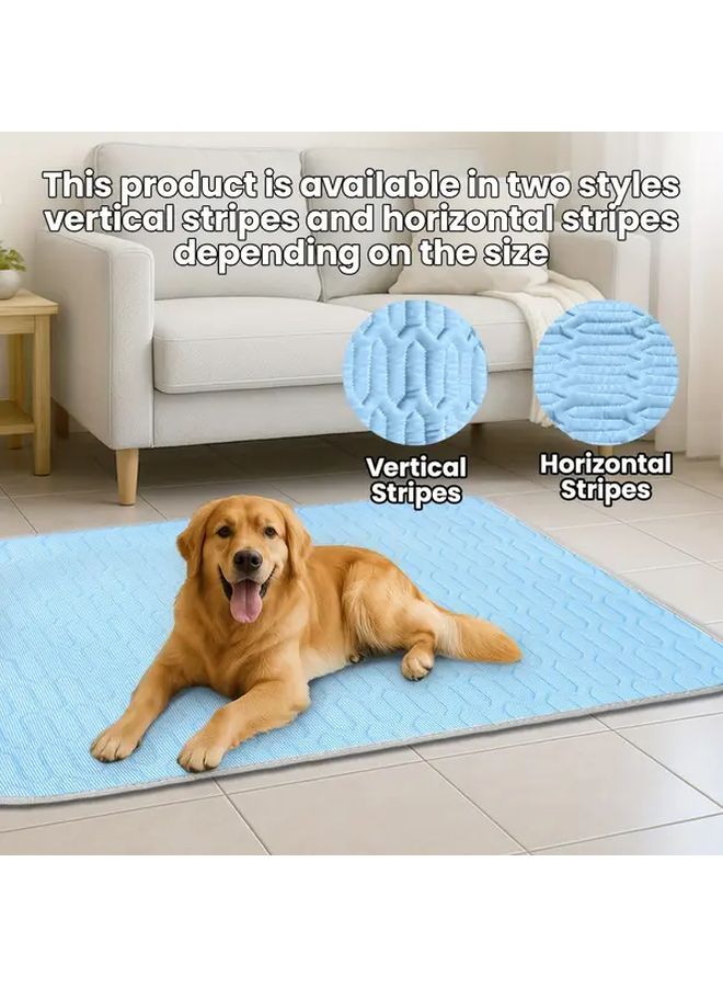 Upgraded Cooling Pet Mat And Bed With Sweat Absorbing Fabric Blue Size M For Cats And Dogs - Image 3