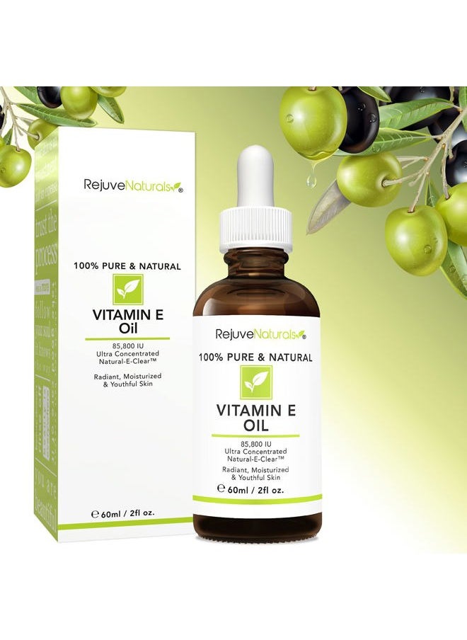 RejuveNaturals Vitamin E Oil - 100% Pure & Natural, 85,800 IU. Repair Dry, Damaged Skin from Surgery & Acne, Age Spots & Wrinkles. Boost Collagen for Moisturized, Youthful-looking Skin. d-alpha tocopherol, 2 Fl Oz  - Image 5