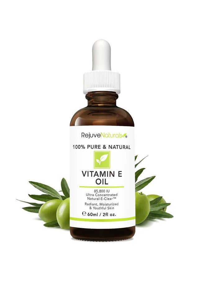 RejuveNaturals Vitamin E Oil - 100% Pure & Natural, 85,800 IU. Repair Dry, Damaged Skin from Surgery & Acne, Age Spots & Wrinkles. Boost Collagen for Moisturized, Youthful-looking Skin. d-alpha tocopherol, 2 Fl Oz  - Image 2