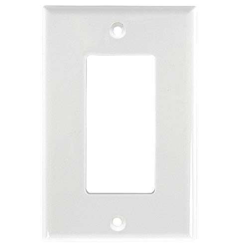 Power Gear Single Rocker Wall Plate Cover, 1 Gang, Light switch cover, 3.1” x 4.9” , Outlet Covers, Screws Included, White, 44745 - Image 1