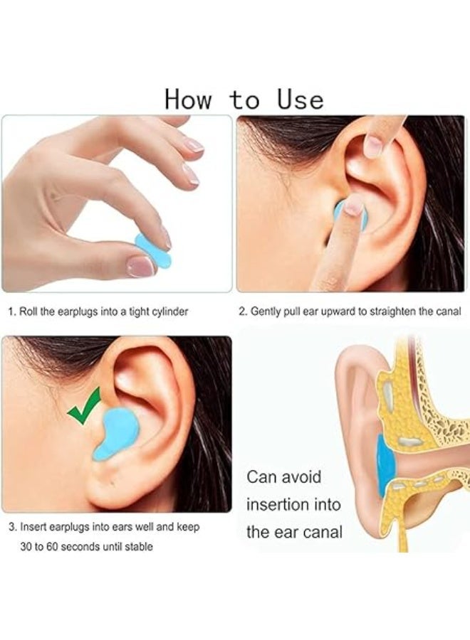 6 Pairs Silicone Moldable Noise Cancelling Earplugs, Reusable Soft Ear Plugs for Sleeping, Snoring, Travel, Swimming, Work, Study, Sound Blocking for Adults and Kids - Image 4