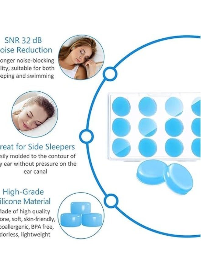 6 Pairs Silicone Moldable Noise Cancelling Earplugs, Reusable Soft Ear Plugs for Sleeping, Snoring, Travel, Swimming, Work, Study, Sound Blocking for Adults and Kids - Image 5