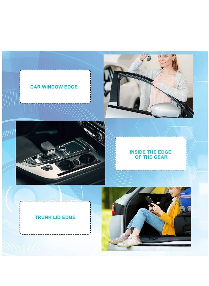 Y&D Car Edge Door Guards Sill Protector 3 Rolls 5D Carbon Fiber Black Vinyl Wrap Automotive Vehicles Anti Collision Film Fits for 2In x 17Ft 1.2In 2.7In 33Ft  - Image 5