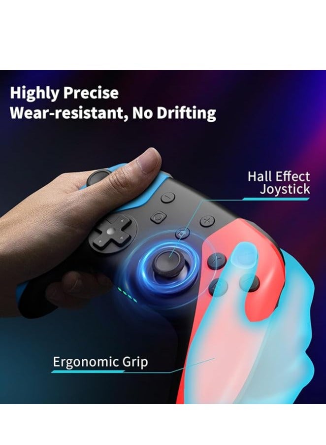 AceGamer وحدة تحكم لاسلكية لجهاز نينتندو سويتش/سويتش 2/لايت/OLED/ويندوز، عصا تحكم بتأثير هول لجهاز سويتش برو مع خاصية الاستيقاظ/التيربو/الاهتزاز/الأزرار الخلفية/قابلة للبرمجة - Image 2