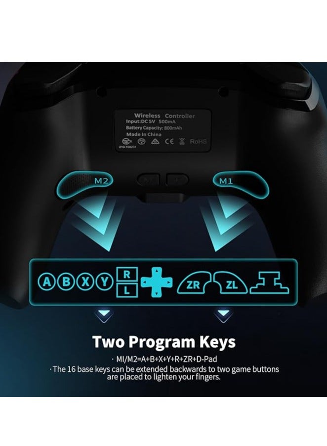AceGamer وحدة تحكم لاسلكية لجهاز نينتندو سويتش/سويتش 2/لايت/OLED/ويندوز، عصا تحكم بتأثير هول لجهاز سويتش برو مع خاصية الاستيقاظ/التيربو/الاهتزاز/الأزرار الخلفية/قابلة للبرمجة - Image 3