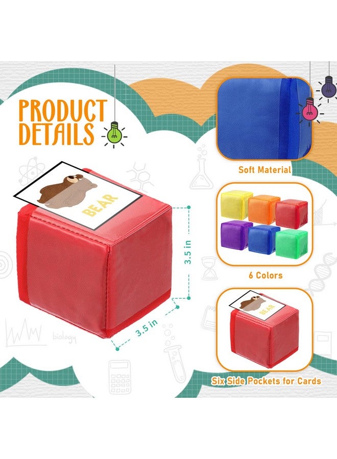 Yilloog 6 Pcs 3.15 Inch DIY Photo Pocket Dice for Classroom Large Clear Foam Dice Education Playing Game Cubes Set 6 Sided Stacking Blocks Teacher Teaching Cubes Toys for School (Solid Color) - Image 2