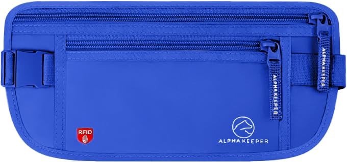 Alpha Keeper Hidden Travel Money Belt - RFID Blocking Waist Wallet & Passport Holder for Women and Men, Anti-Theft Slim Security Pouch - Image 1